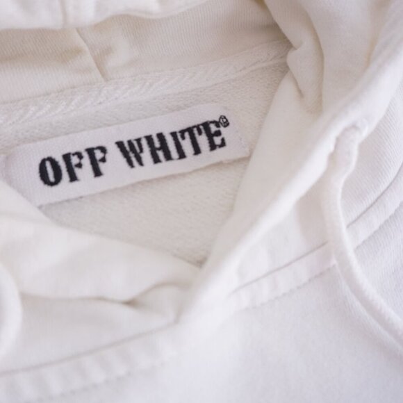 Off-White Caravaggio Hooded Cotton Streetwear Sweatshirt White Size Large - Picture 14 of 16